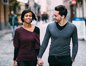 couple holding hands