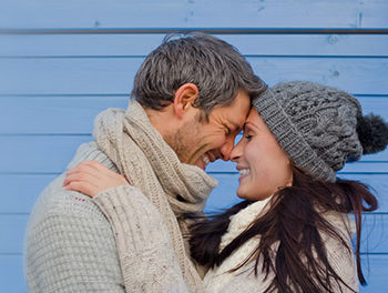 Couple hugging and deeply in love