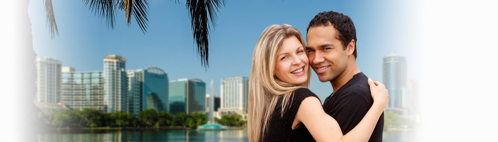 couple with orlando skyline