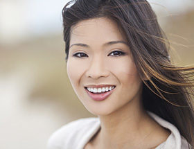 attractive Vietnamese woman smiling
