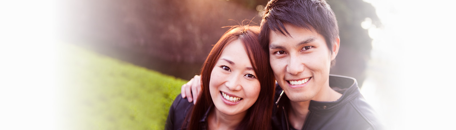 Japanese couple smiling