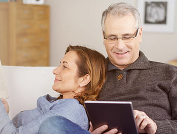 Couple who have comfortably survived the honeymoon phase