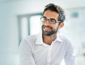 handsome businessman smiling