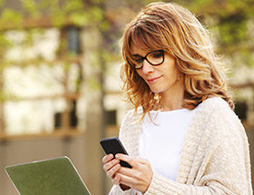 Woman using her smartphone