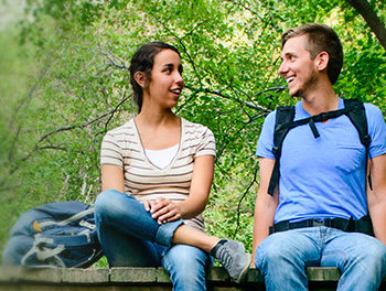 Friends out hiking