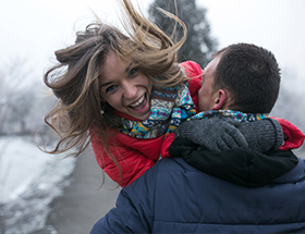 confident girl laughing