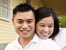 happy Vietnamese couple