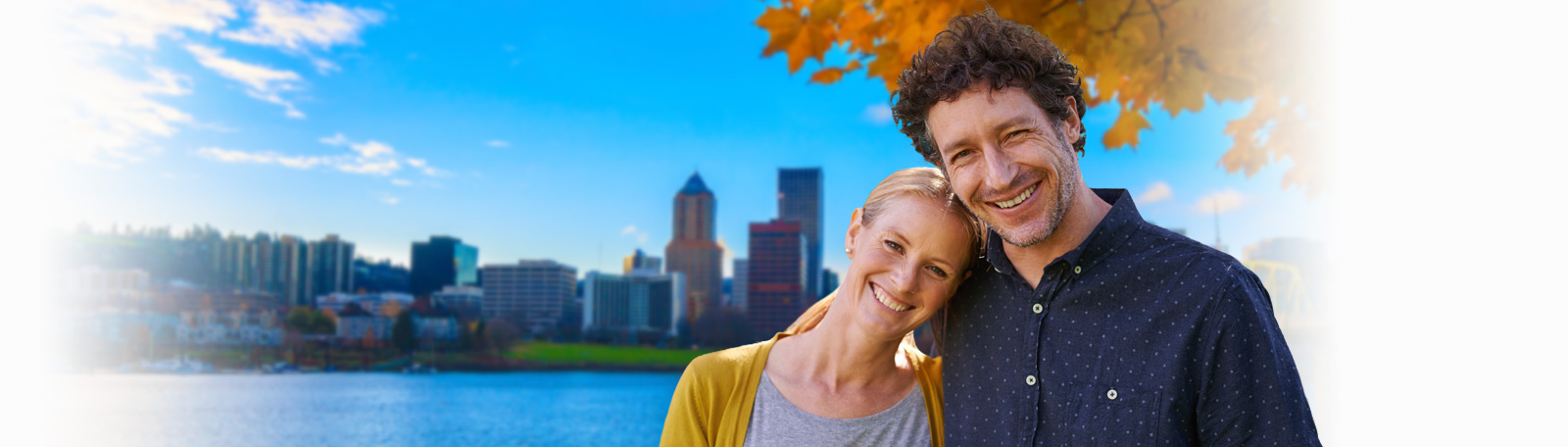 Couple with Portland Skyline