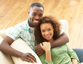 Attractive cop at home with their partner