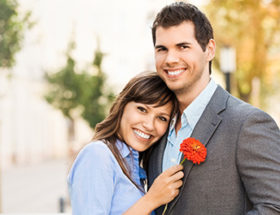 Couple hugging and happy to be in love