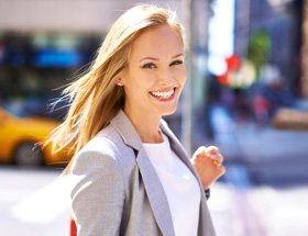 woman smiling