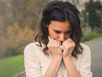 Woman trying to deal with rejection