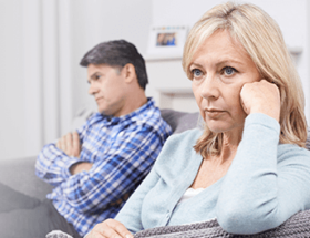 couple looking upset codependent