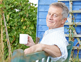 Older man thinking about his partner