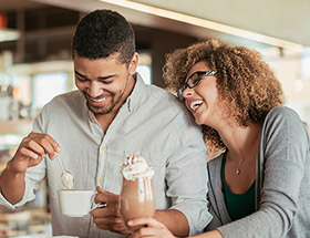 Couple on a great coffee date