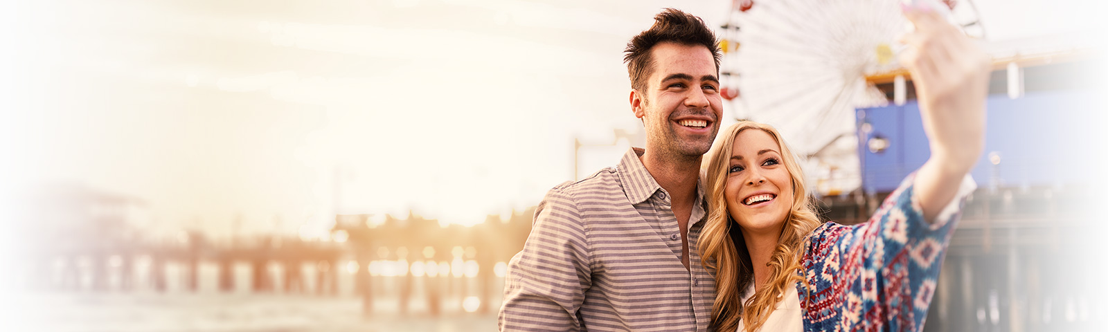 Couple on a date by Santa Monica Pier, Los Angeles