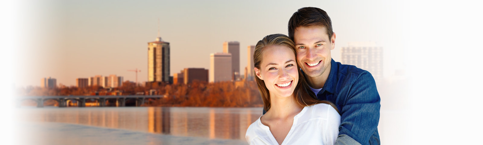 Couple on a date by the river in Tulsa