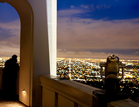 Couple taking in the view at Griffith Observatory