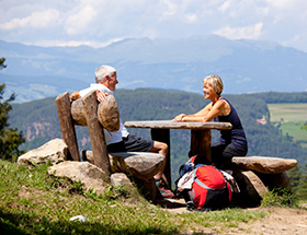 older couple getting to know each other while senior dating