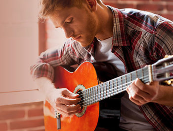 man playing guitar