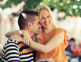 Laughing Russian couple