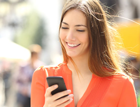 Woman with smartphone