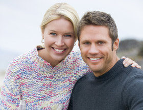 Happy couple on the beach