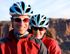 Couple on a scenic bike ride